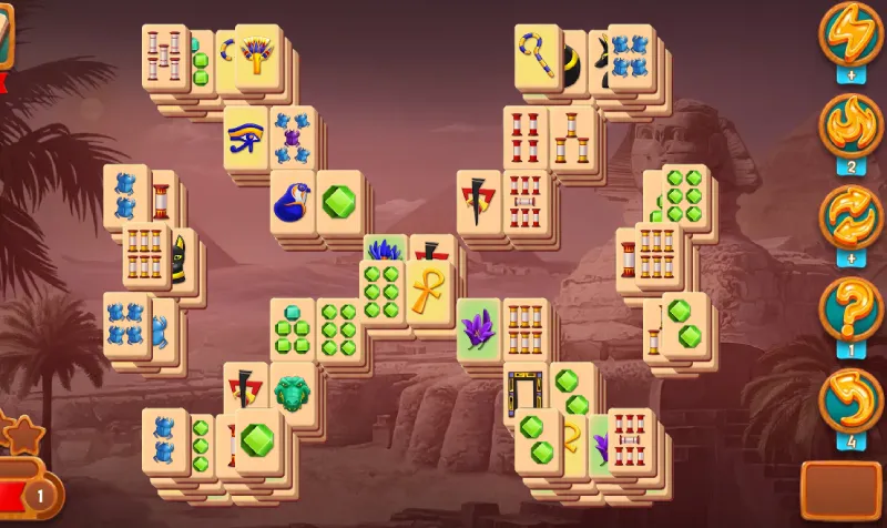 El juego Mahjong Riddles Egypt cuenta con cinco ayudas diferentes