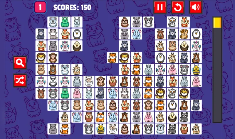 Abrir caminos es clave para ganar en el juego Kris Mahjong Animals.