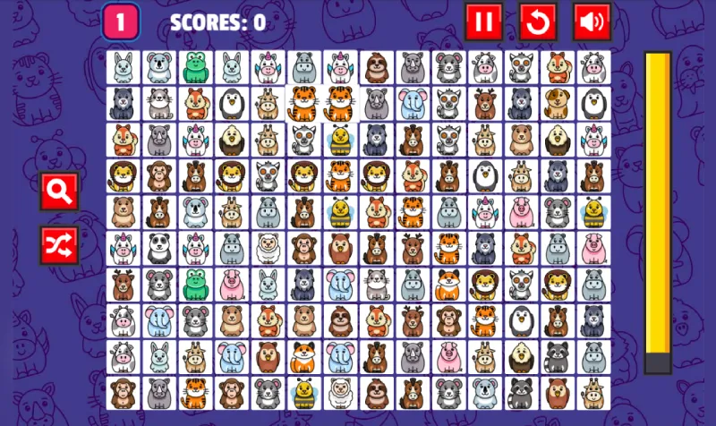 El juego Kris Mahjong Animals consiste en combinar animales iguales