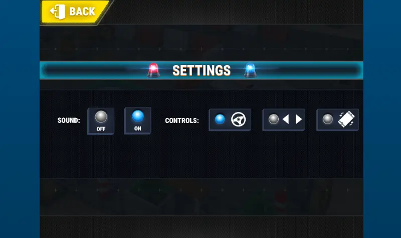 Controles del juego Police Car Parking Game