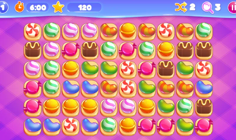 Interfaz del juego Mahjong Sweet Connection