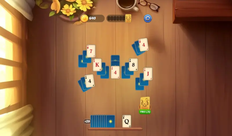 Una partida de Solitaire Holiday