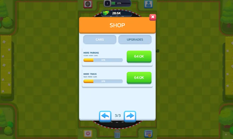 Upgrades del juego Idle Merge Car and Race